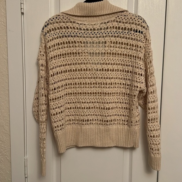 Anthropologie Open Stitch Polo Pullover Sweater - Picture 10 of 14